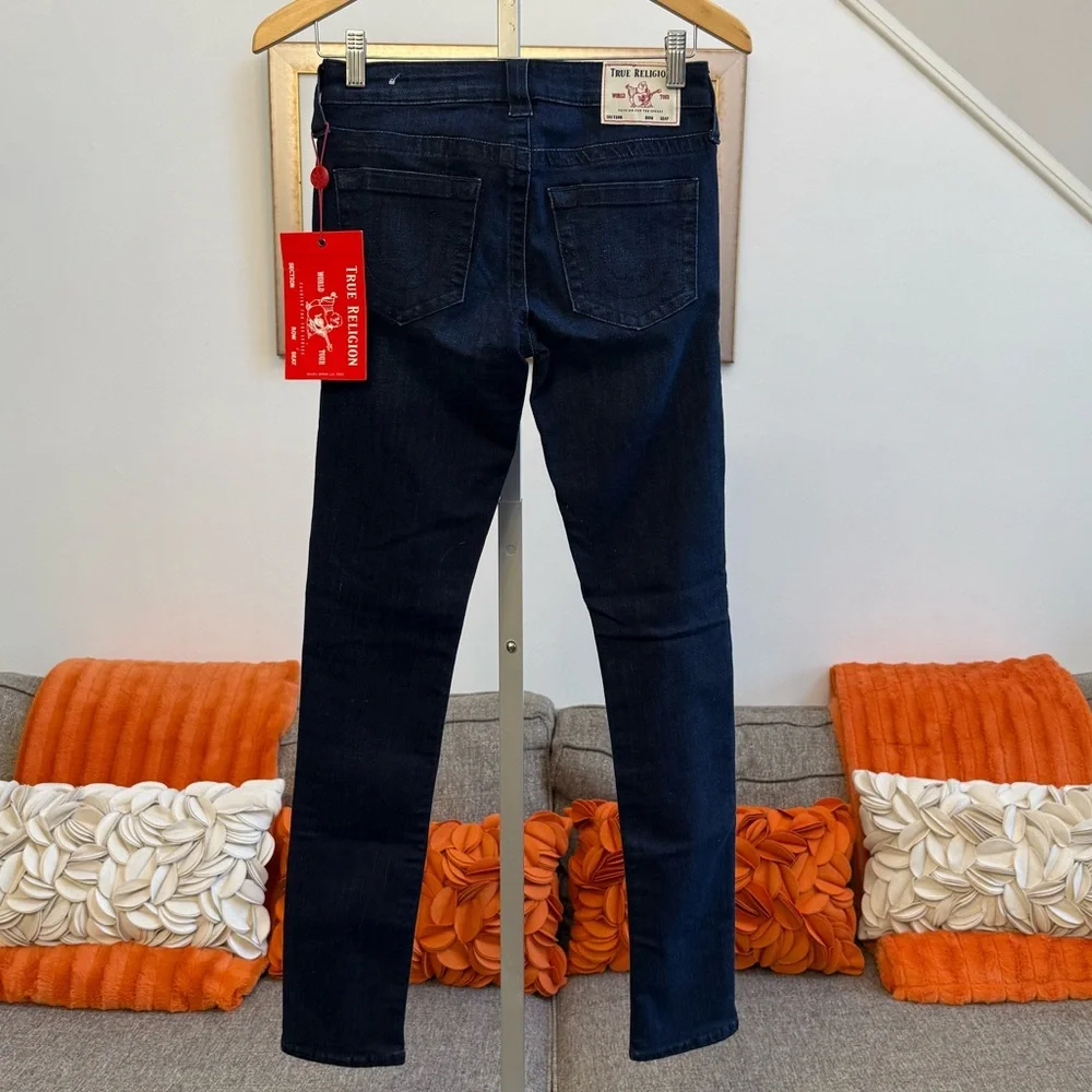 NWT True Religion Women's Stella Skinny Fit Stretch Jeans in Bedazzled